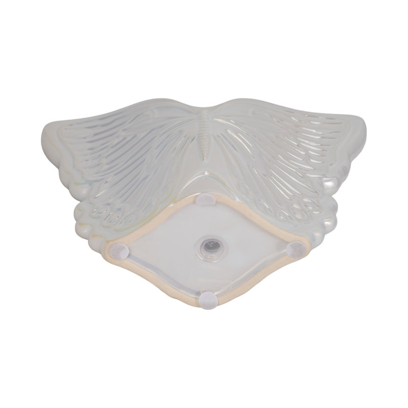 Sagebrook Home 7" Butterfly Planter, Ivory, 5" H x 7" W 3" D