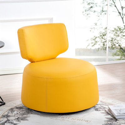 Chaise pivotante 29,39 po, base en métal robuste, intérieur en bois massif, largeur de revêtement en tissu Pu, housse, structure interne, rotation sur 360 °
