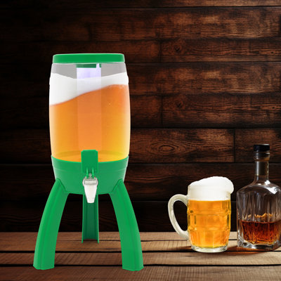 3L LED Beer Tower Dispenser With Ice Tube And Tripod Base, Clear Tabletop Drink Dispenser For Beer, Cocktails, And Juice