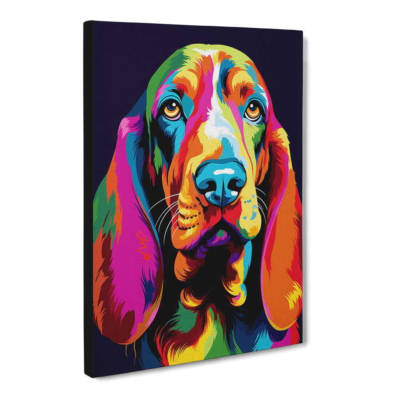 Basset Hound Pop - Wrapped Canvas, 60cm H x 40cm W x 3cm D