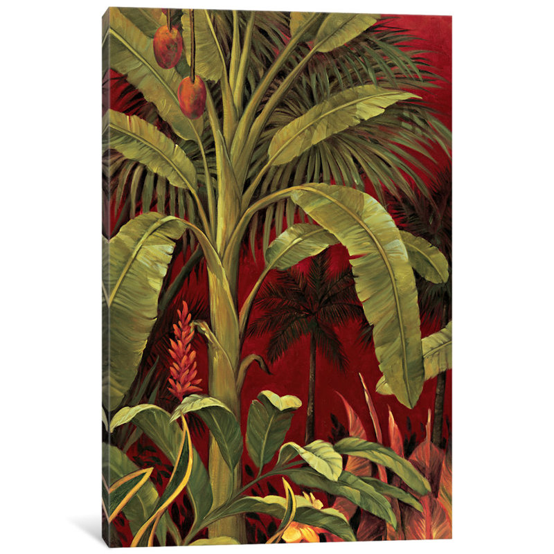 « bali jardin i », reproduction d’art sur toile, H 60 po x l 40po x P 1,5 po, Toile tendue
