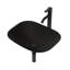 Lavabo de salle de bain avec lavabo en verre trempé et robinet noir mat à bonde clic-clac - Résistant à l'usure quotidienne, joint étanche anti-odeurs