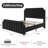 California King Size Platform Bed Frame with 50.2" Tall Headboard, Velvet Upholstered Bed with Vertical Channel Tufted Headboard & Footboard, Nailhead Trim, No Box Spring Needed-1419481635