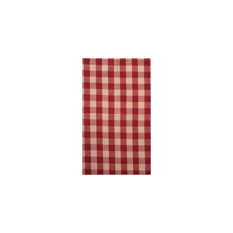 Panneau de rideau simple obscurcissant à carreaux 100% coton Morimasa, Bourgogne