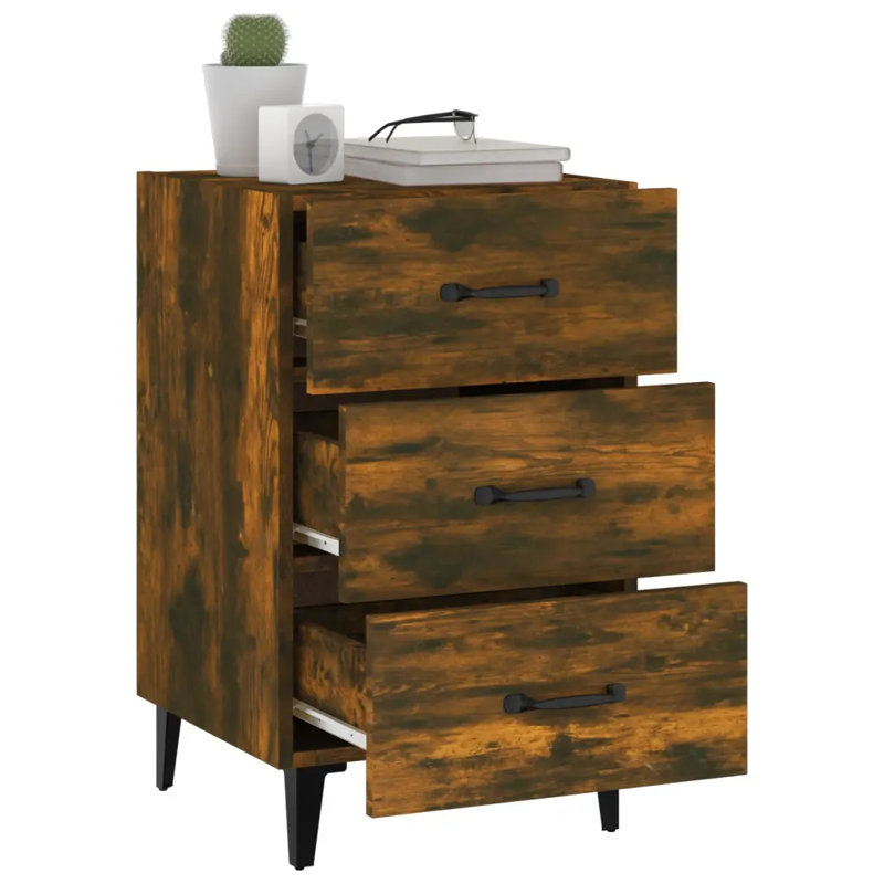 Westbury 40cm W Bedside Table, Smoked Oak