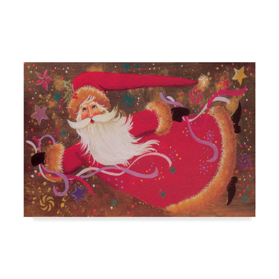 «Santa Flying With Ribbon», art sur toile