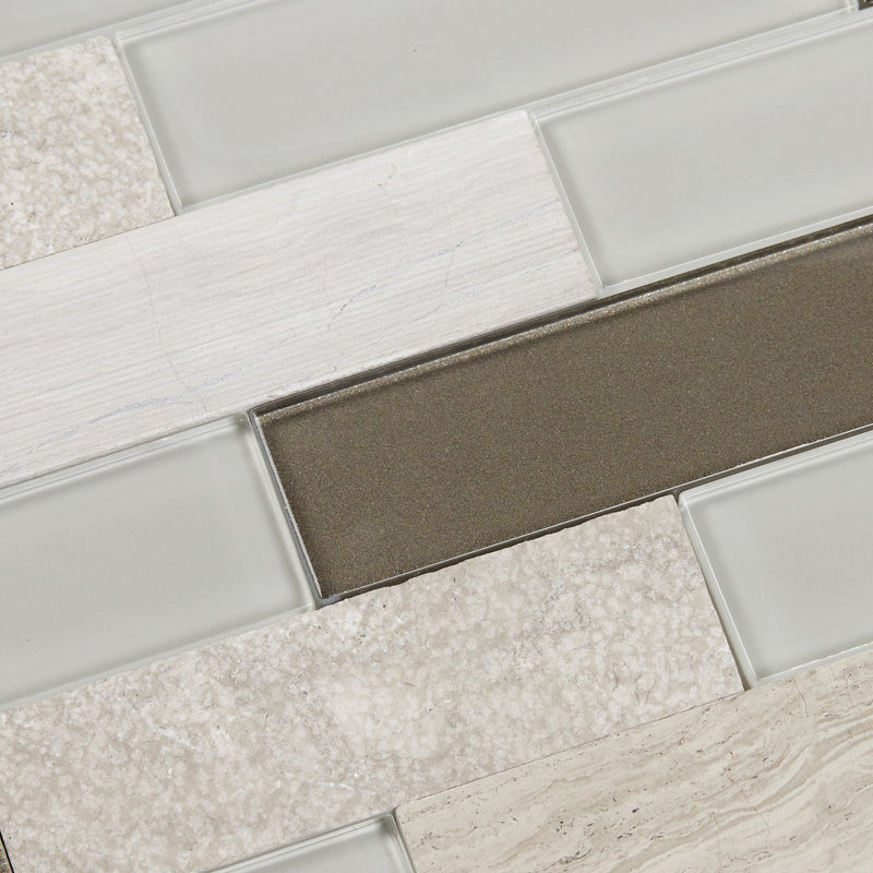 Carrelage mosaïque auto-adhésif en pierre naturelle 12 po x 12 po Simply Stick Mosaix, Chenille blanche