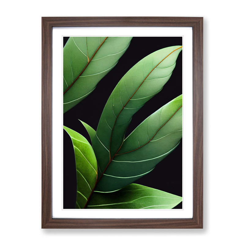Flowing Leaves - Single Picture Frame Painting, 64cm H x 46cm W x 2cm D, Walnut