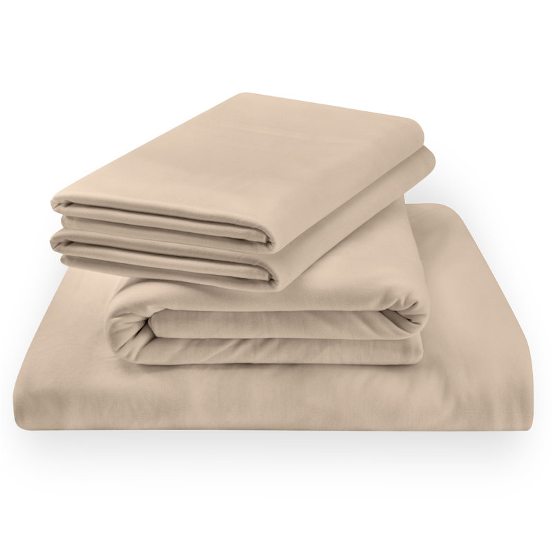 Tempur-Rayon from Bamboo Sheet Set, Split King Sheet Set/2 Fitted Sheets/2 King Pillow, Sandstone