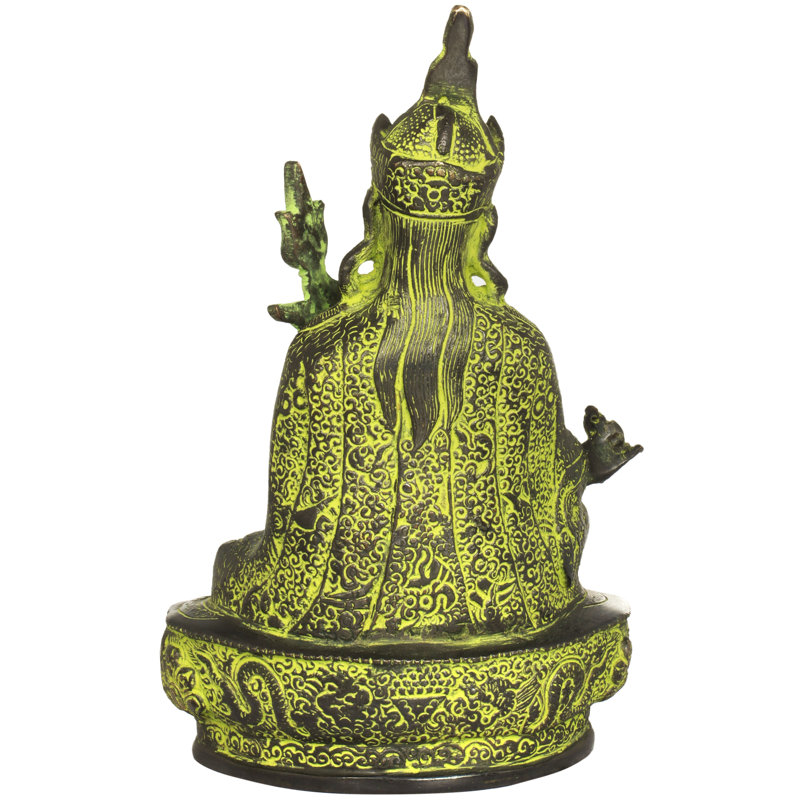 Gourou bouddhiste tibétain Rin Poche (Padmasambhava), Noir / vert / or