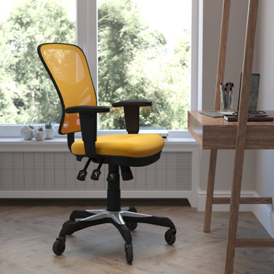  Mid-Back Ergonomic Multifunction Mesh Chair with Polyurethane Wheels