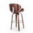 Mid-Century Modern Upholstered Swivel Barstool-496424263