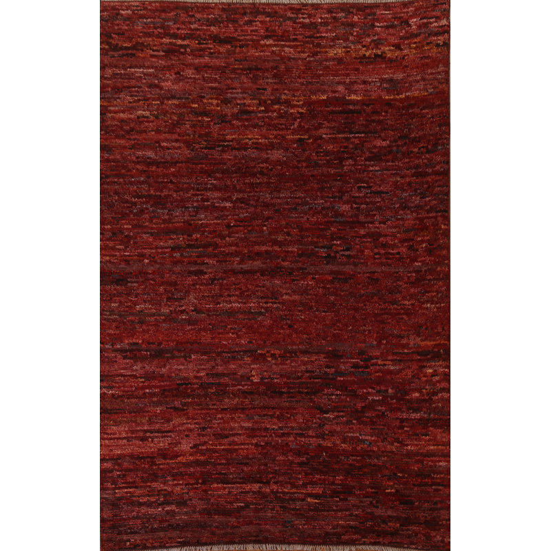 Tapis rouge bourgogne rouge noué à la main 7 x 10