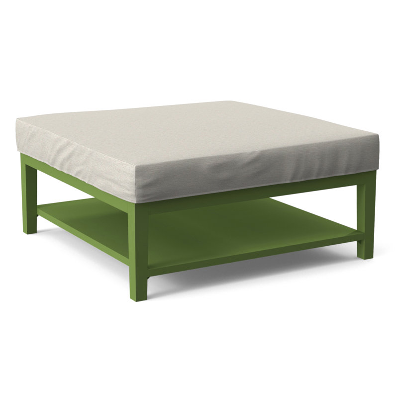 Hammond Square Ottoman, Antique Frost White Finish, White Performance Fabric; 0851-94