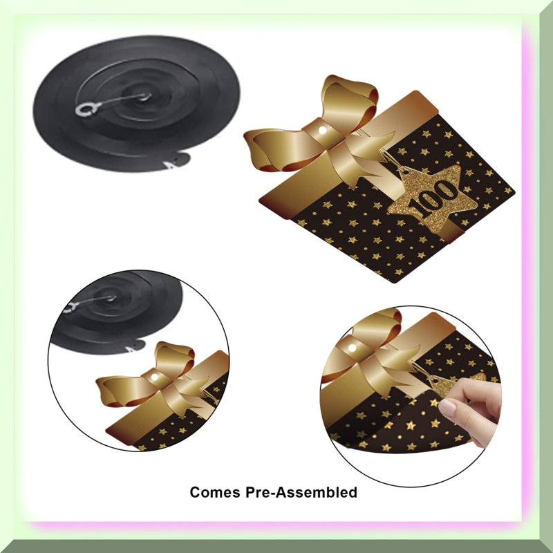 80 Years Blessed Black Paper Banner, Gold/Black