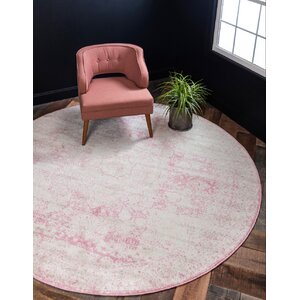 Fawe Oriental Pink/Ivory Area Rug