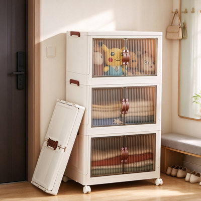 3 - Piece Stackable Storage Bins with Lid 3 Tier