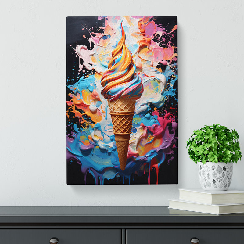 Ice Cream Gestural No.2 - Print, 76cm H x 50cm W x 3cm D