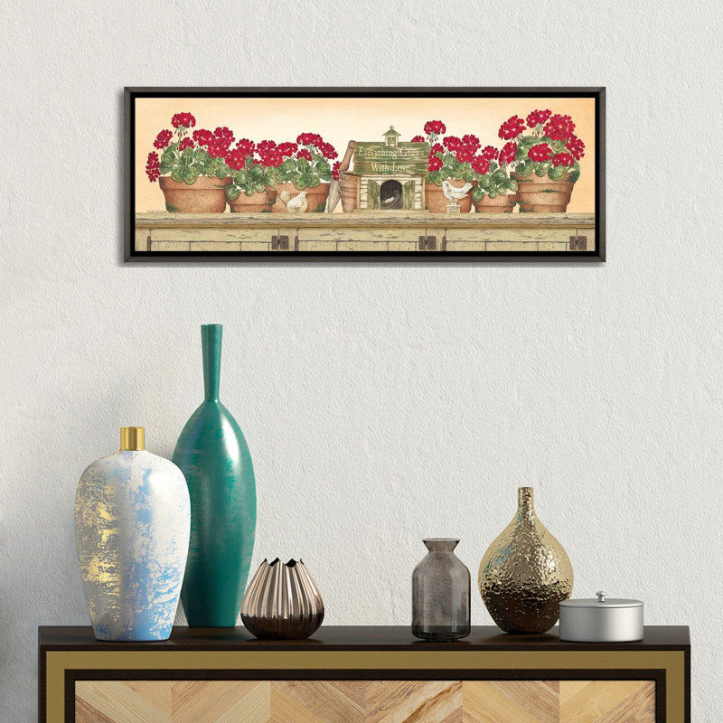 «Everything Grows with Love» par Linda Spivey - peinture sur toile, H 12 po x l 36 po x 1,5 po