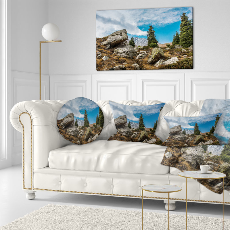 Tien Shan Mountains in Almaty Lumbar Pillow