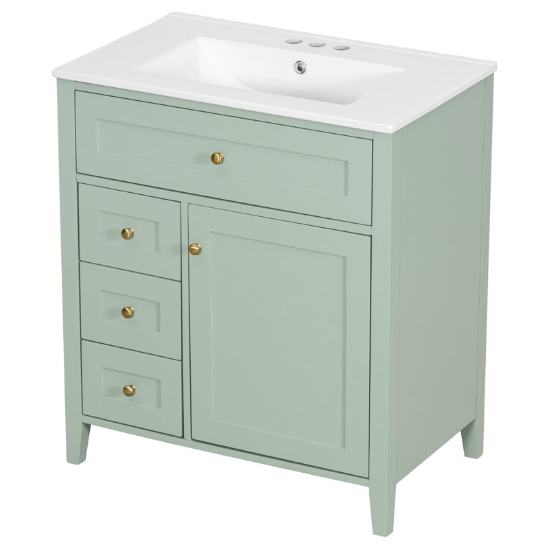 Meuble-lavabo élégant 30 "avec comptoir d'évier, Green