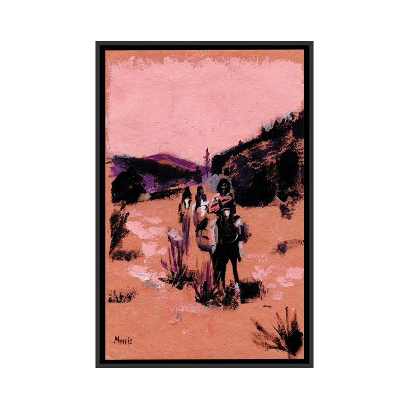 «Apache Land - After Curtis», reproduction d'art sur toile encadrée, 40" x 26", Framed Canvas, Noir