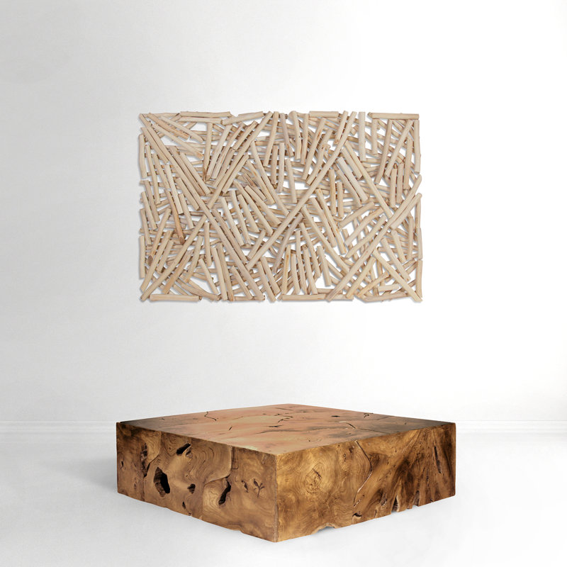 Slice Solid Wood Single Coffee Table, 12.5" H x 39" L x 39" W