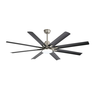 Ventilateur de plafond 66 pouces à profil bas en ABS avec lumières à intensité variable et moteur à courant continu réversible silencieux à 6 vitesses pour l'intérieur