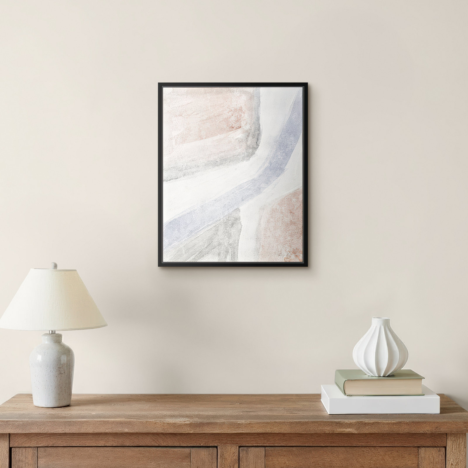 Helmsford "Soften 1" Painting, Black, 15.5" H x 12.5" W x 2" D