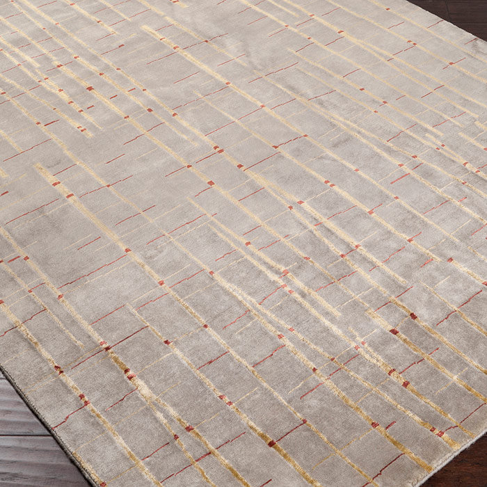 Tapis couleur avoine en laine noué à la main Dixon, Rectangle 2 pi x 3 pi