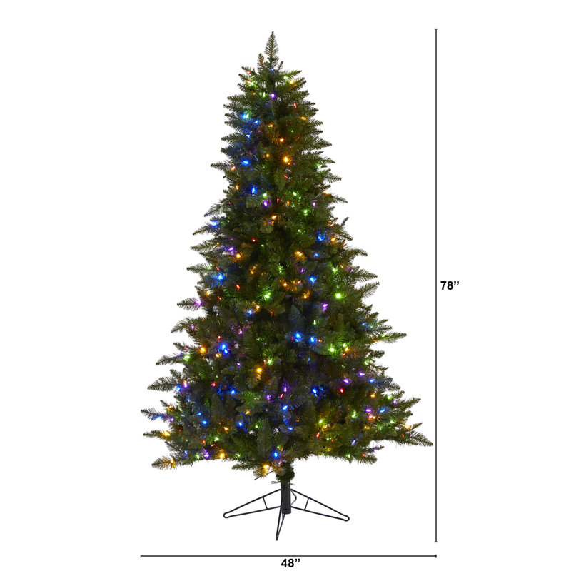 Lighted Artificial Christmas Tree, 6.5' H