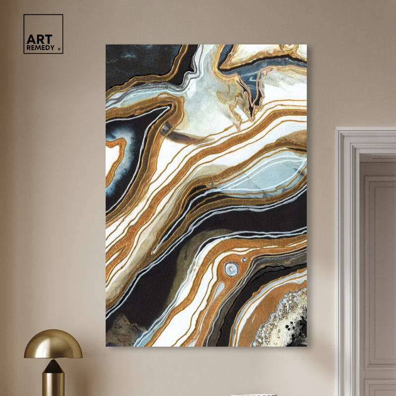 Black and Gold I, Wrapped Canvas, 54" H x 36" W
