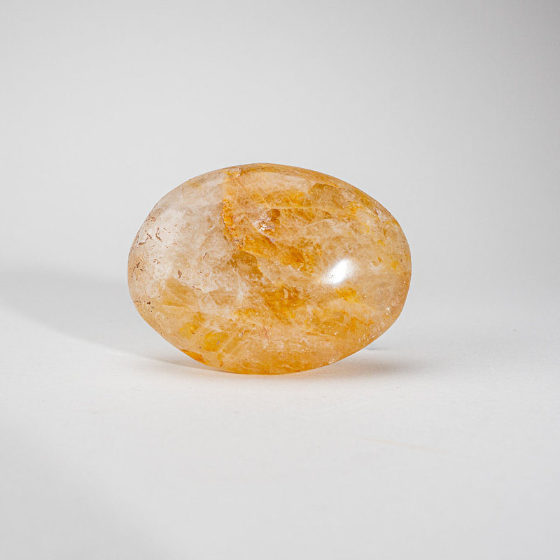 Genuine Polished Lemon Quartz Palm Stone
