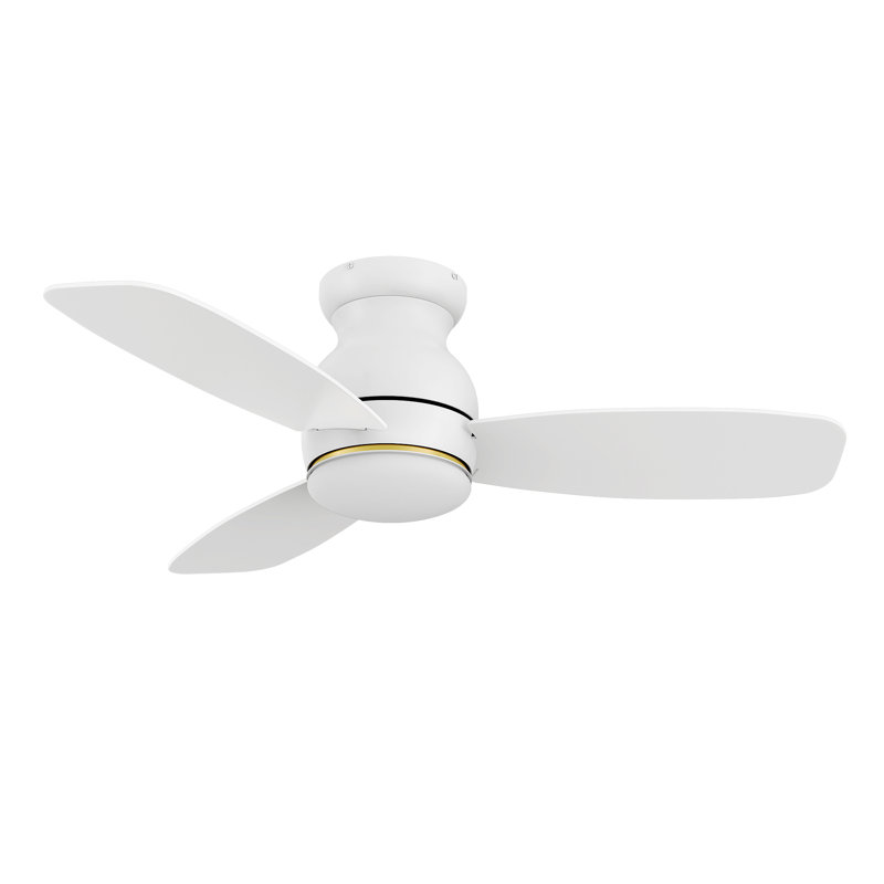 Ventilateur de plafond intelligent 44 "avec lumière et télécommande, Blanc