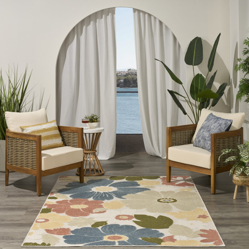 Tapis moderne multicolore Nourison Aloha, Rectangle 3 pi 6 po x 5 pi 6 po