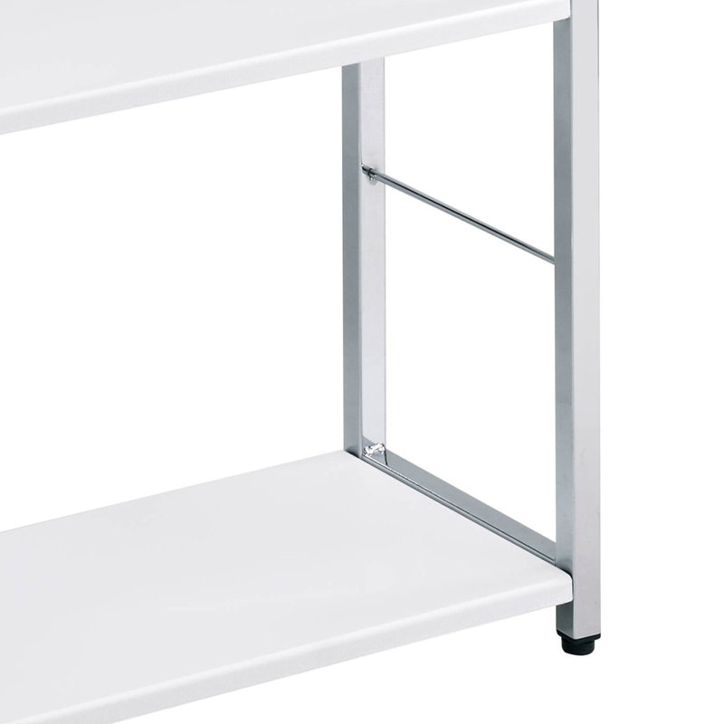 Bibliothèque blanche et chrome 4Tier, Blanc