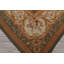 Tapis floral traditionnel en laine tissé à la main ivoire 7 pi 9 po x 9 pi 9 po Aubusson