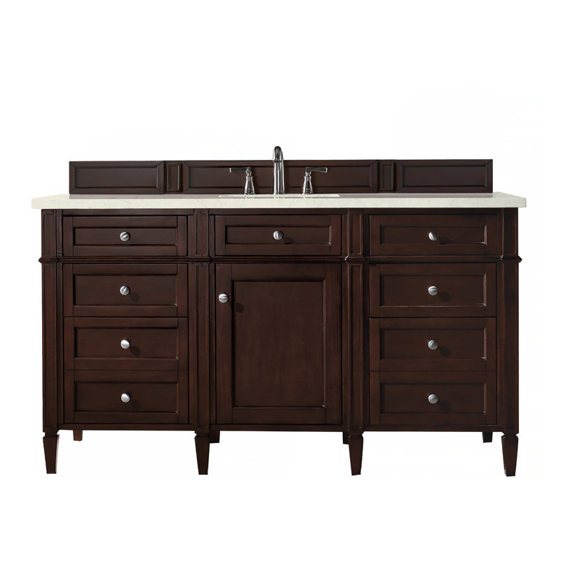 Brittany 60'' W Single Vanity, Burnished Mahogany, Lime Delight, 8" Widespread