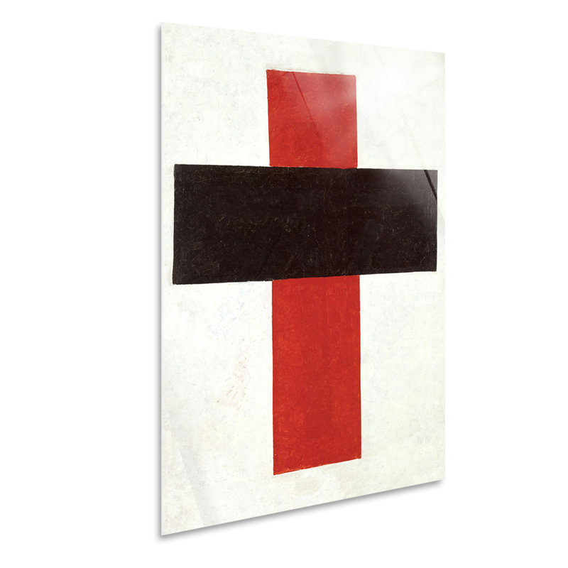 Red Black Cross 1 Piece Wall Art, 95cm H x 65cm W