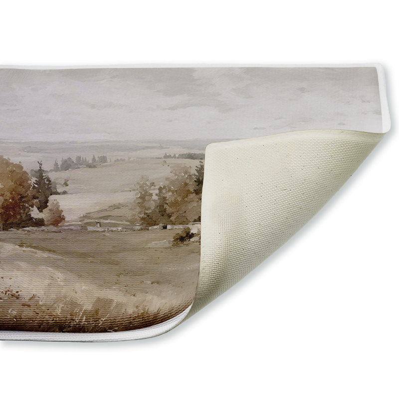  Tapis de bain anti-dérapant recyclé Vast Countryside Serenity, 18 po x 30 po, Brun, Paysage et nature