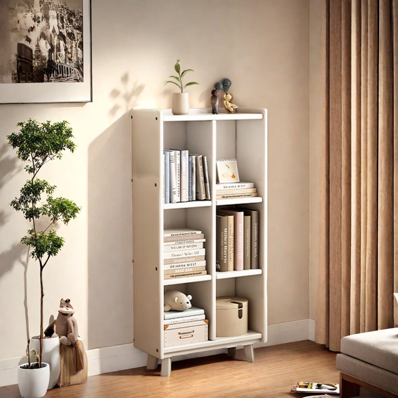 Classic and elegant bookcase, (4 Shelves) 46.4"H x 23.6"W x 11.8"D, White