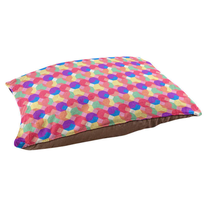 Coussin extérieur octogone Campion, Grand (l 42,5 po x P 32,5 po x H 14 po), Violet / rose / vert