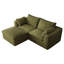 Canapé d'angle modulaire 3 places vert olive de 200 cm (78,8 po), méridienne simple, petit canapé d'appartement, comprimé sous vide