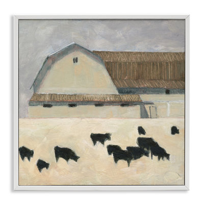 Bétail de pâture noire, art de la giclée encadrée par Sue Jachimiec