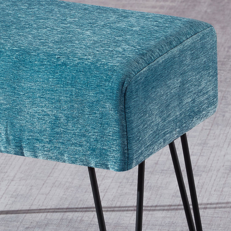 Repose-pieds rectangulaire 19 po Shipham, Turquoise