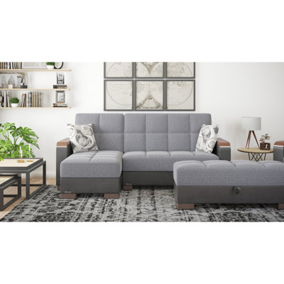 Chaise longue rembourrée en bois avec rangement Primenest Zenaero