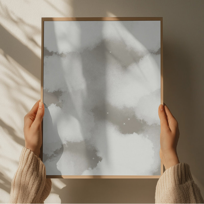 Gentle Starry Clouds by Josie George — Landscape Wall Art, 16 × 24, Matted Framed Print, Brown