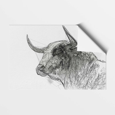 Stone Statue Of A Bull - No Frame Print
