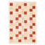 Tapis ivoire / rouge à motif géométrique fait à la main 6 pi 7 po x 9 pi 8 po