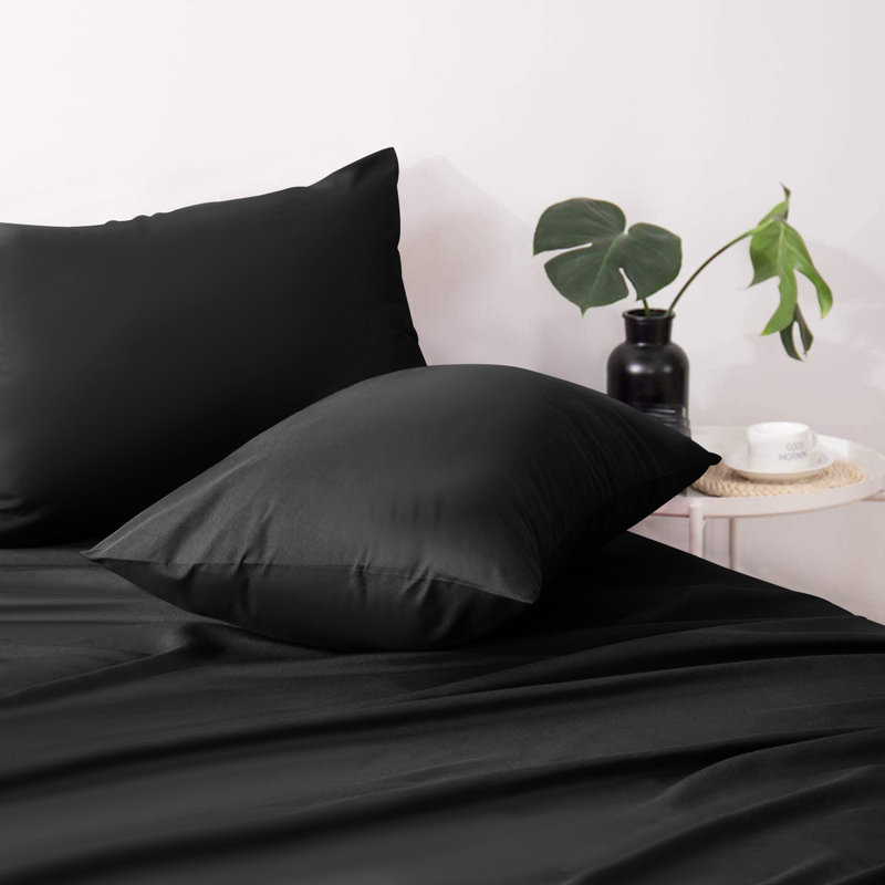 Jaramiah Super Soft Plain Microfiber PillowCase, Black